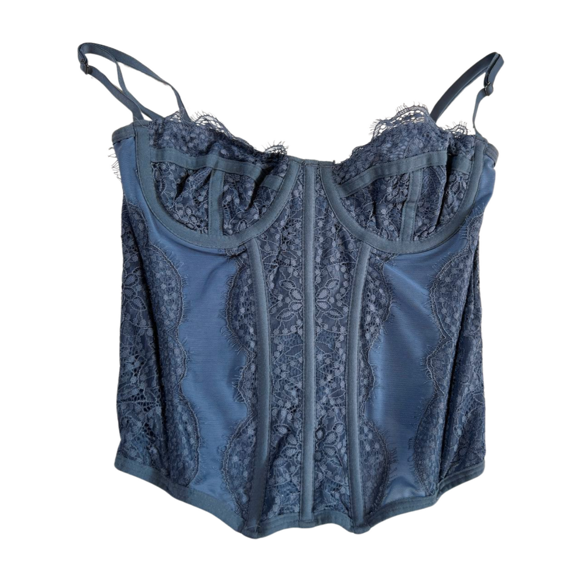 Blue Lace Corset Top