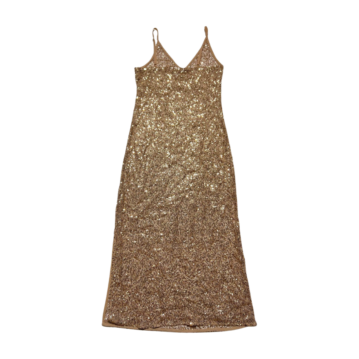 H&M- Gold Sequin Maxi Dress