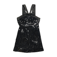 Cider- Black Sequin Bow Front Mini Dress NEW WITH TAGS
