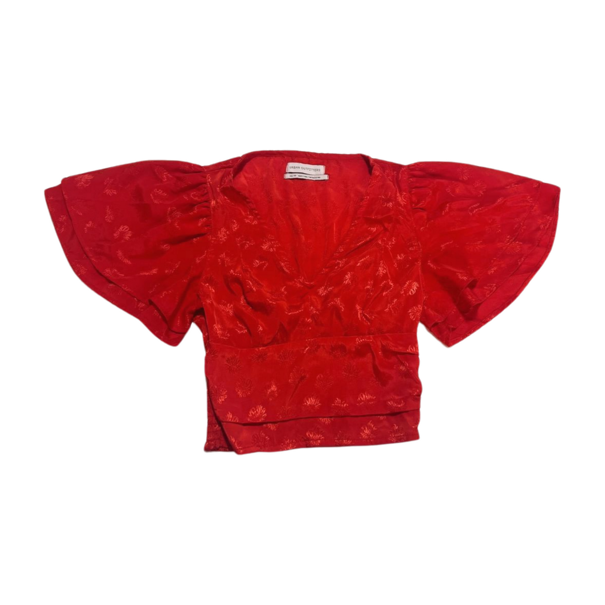 Urban Outfitters- Red Blouse Crop Top