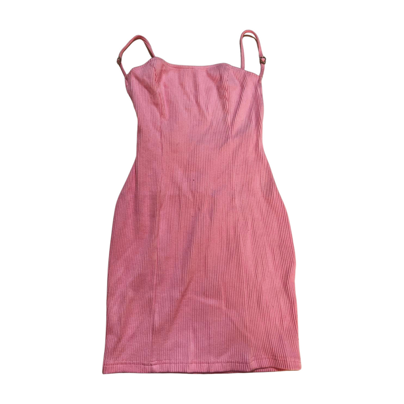 New Pink- Pink Ribbed Mini Dress