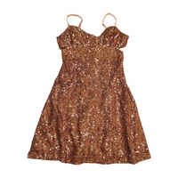 MSBV- Gold Sparkle Cut Out Mini Dress