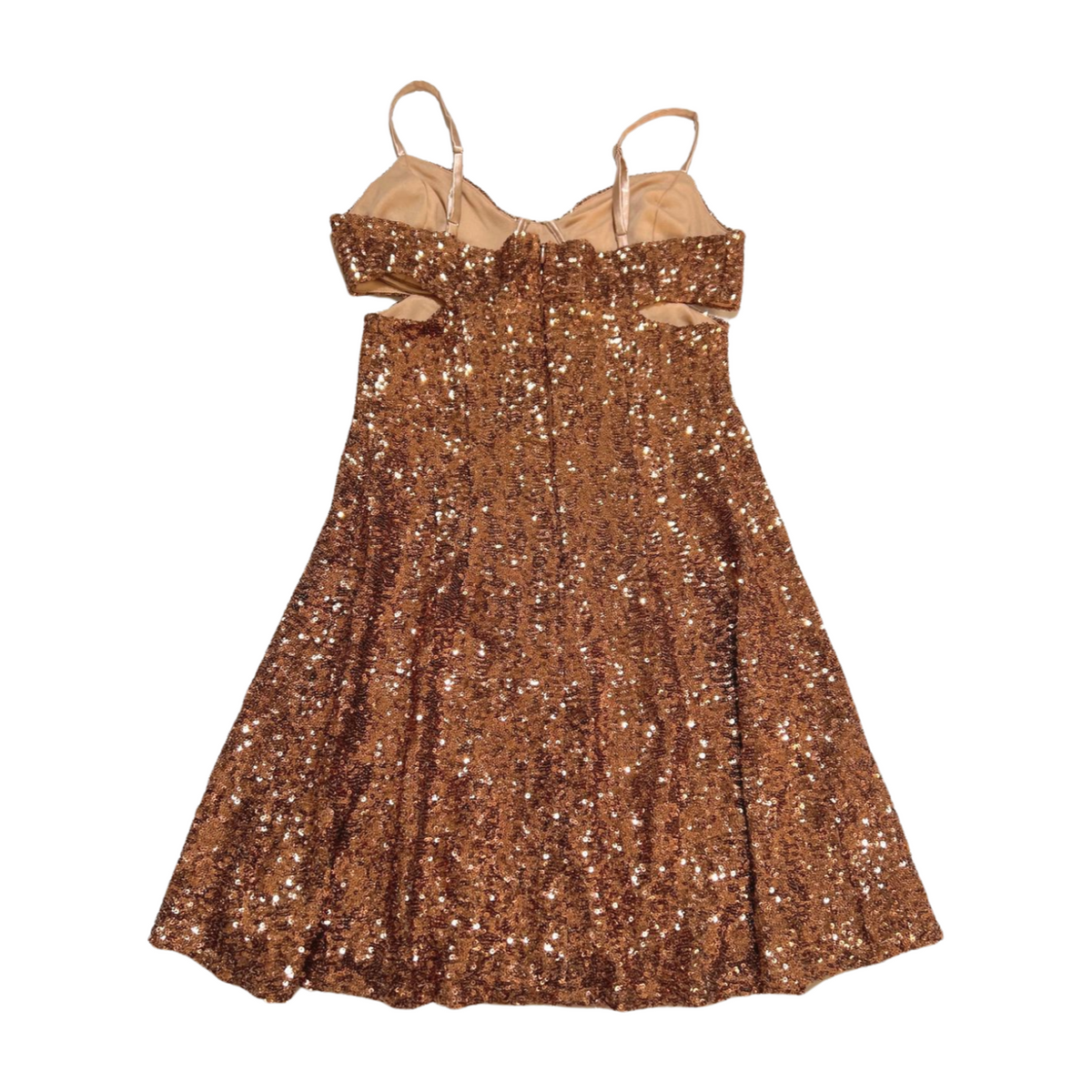 MSBV- Gold Sparkle Cut Out Mini Dress