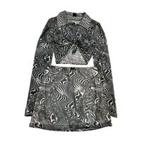 Urban Outfitters- Black Mesh Skirt Set