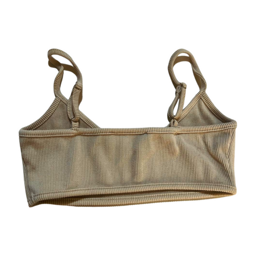 White Fox- Tan Ribbed Crop Top