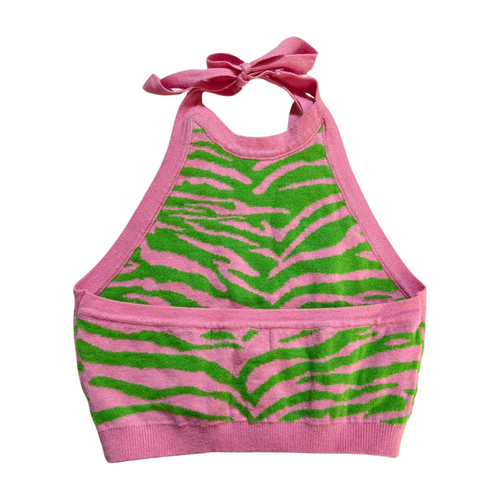 Beige Botany- Pink and Green Halter Crop