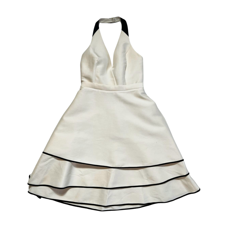 Halston- White Tiered Mini Dress