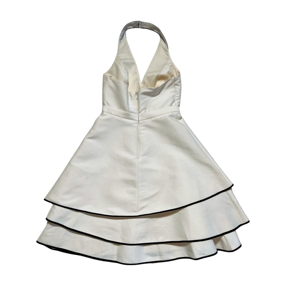 Halston- White Tiered Mini Dress