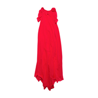 BCBG- Red Ruffle High Low Maxi Dress