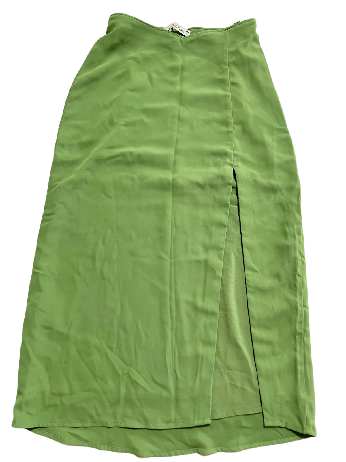 Abercrombie & Fitch- Green Satin Midi Skirt