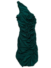 Lioness- Green Ruched One Shoulder Dress