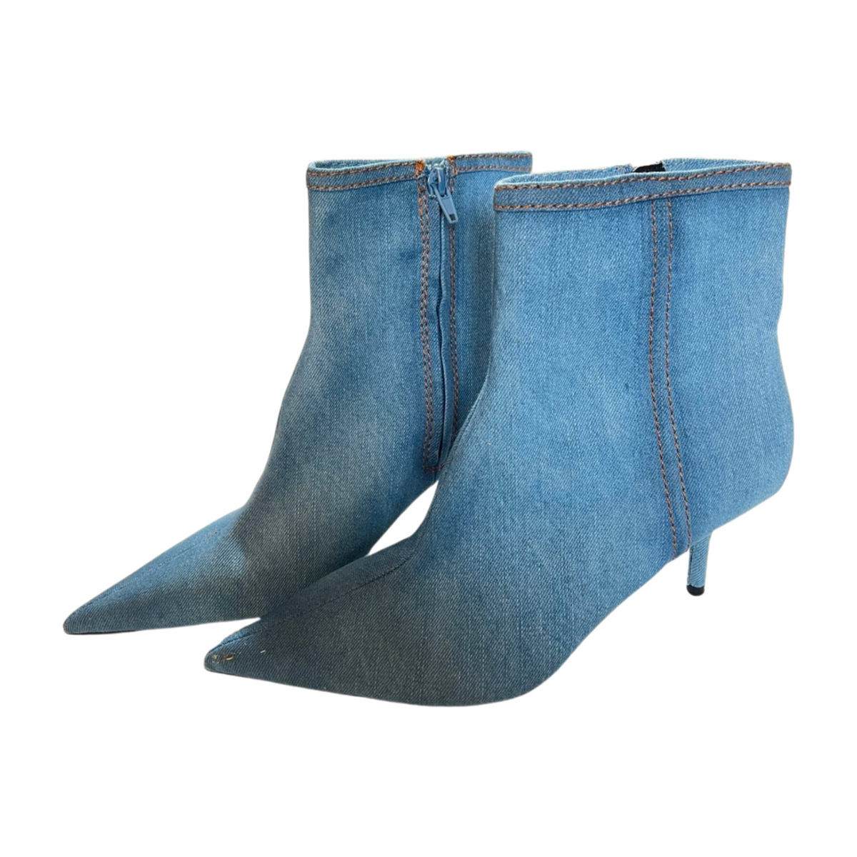 Zara- Denim Pointed Toe Booties