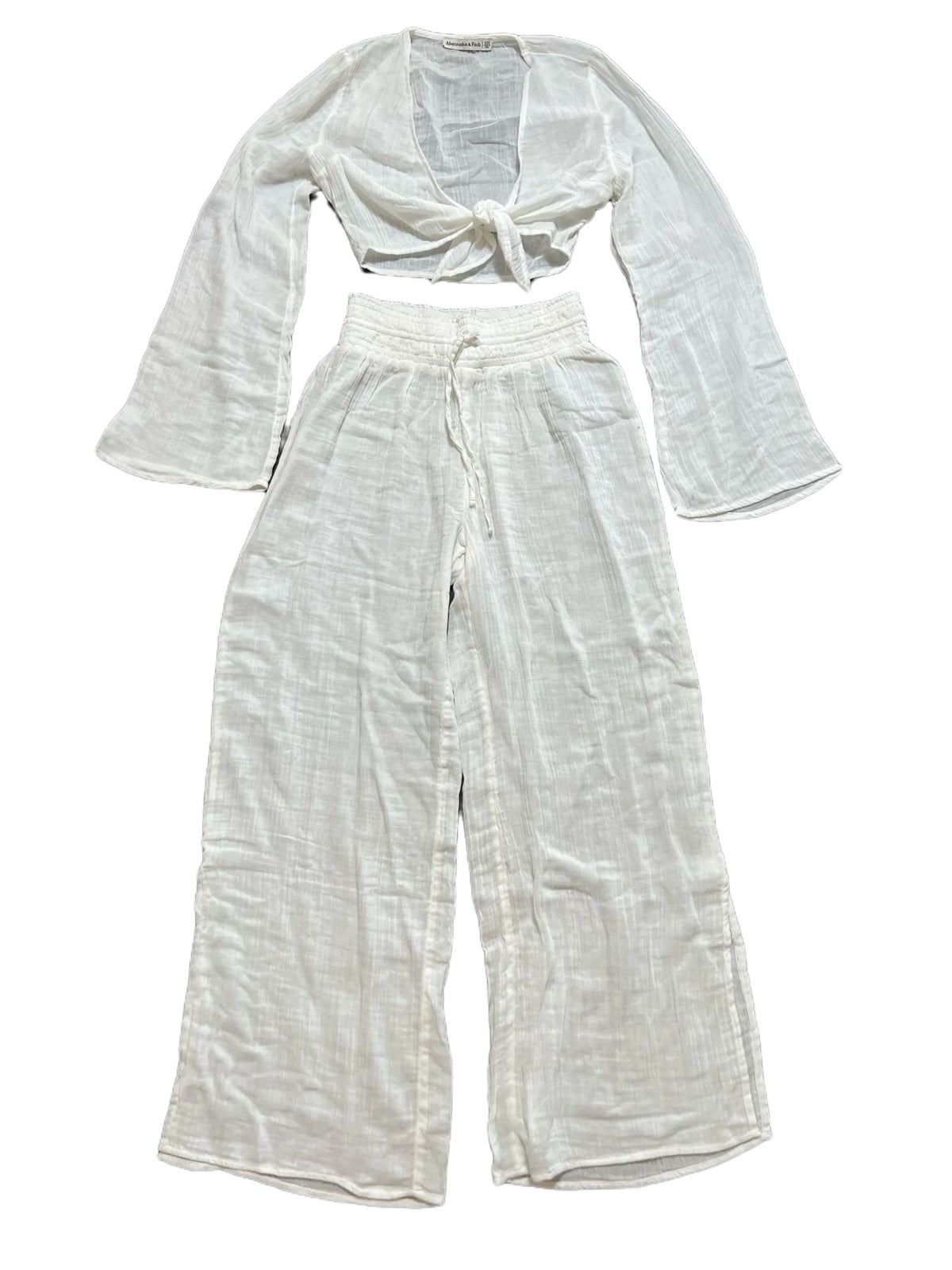 Abercrombie & Fitch- White Linen Matching Pant Set