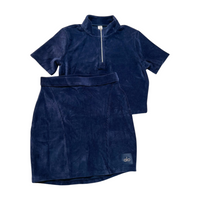 Alo- Blue Corduroy "Winter Break" Mini Skirt Set