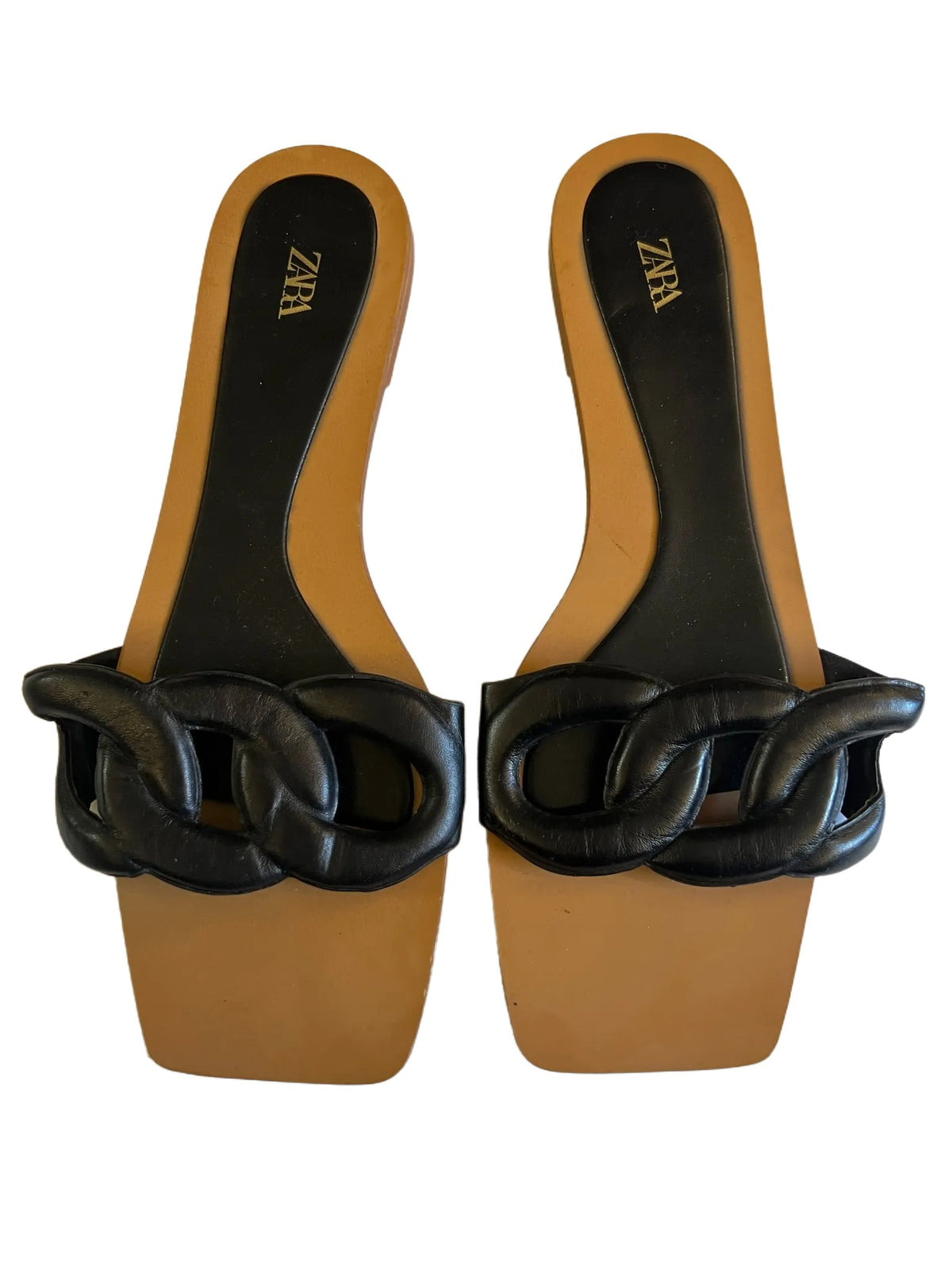 Zara- Black Leather Twist Sandals