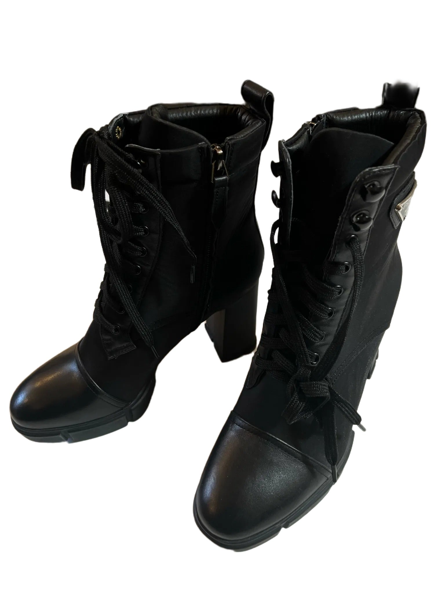 Zipper Side Platform Chunky Heeled Combat Boots, High Platform Black Punk  Solid Color Women's Fashion Boots | SHEIN USA