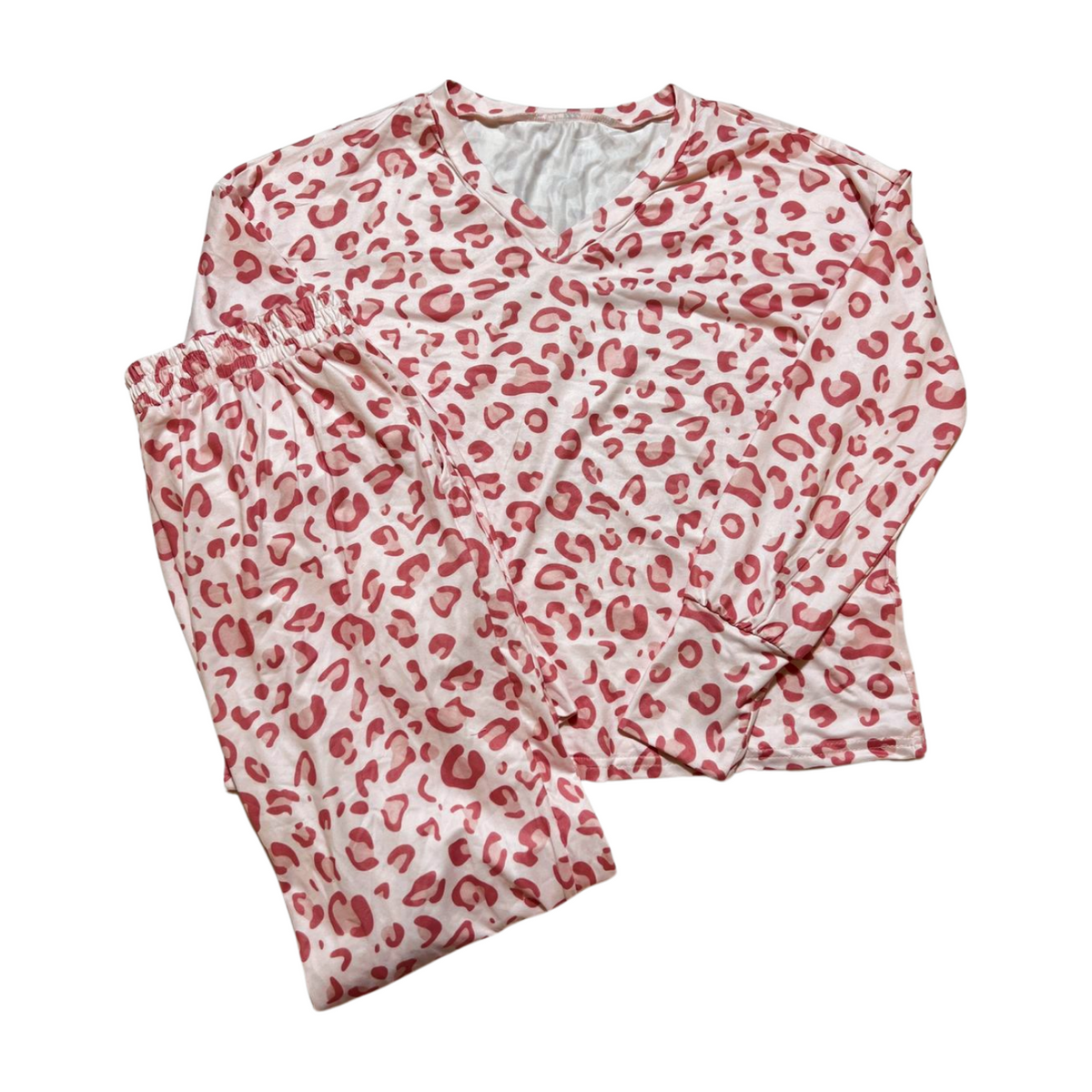 Pink Cheetah Print Pajama Set