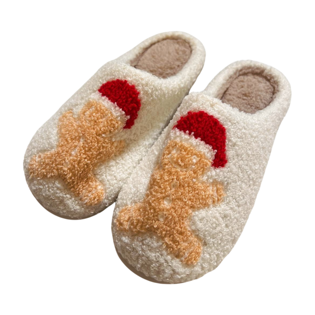 White "Gingerbread" Slippers