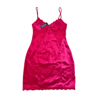 Boohoo- Pink "Satin Lace" Mini Dress NEW WITH TAGS!