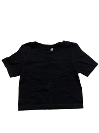 H&M- Black Short Sleeve Ribbed Crop Top