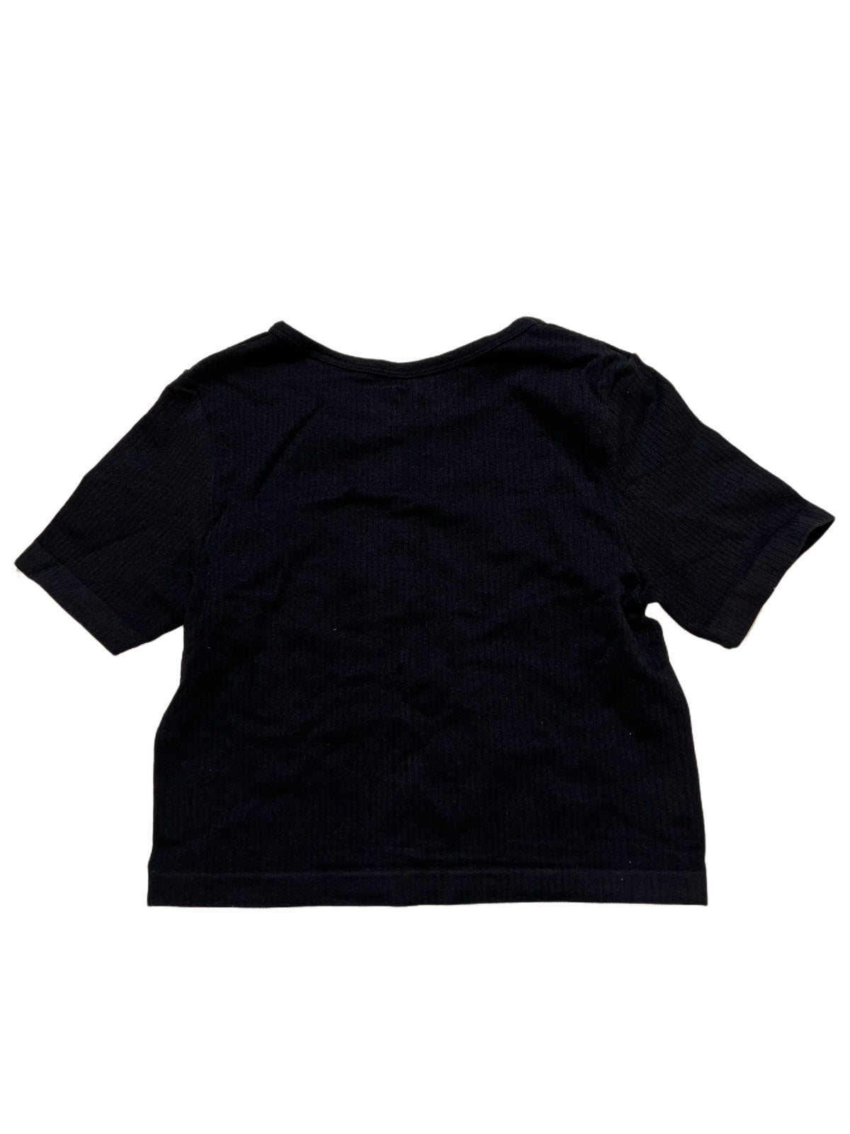 H&M- Black Short Sleeve Ribbed Crop Top