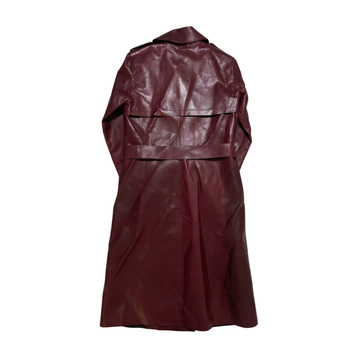 Closed- Maroon Pleather Trench Coat