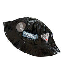 Fiorucci- Black Leather Patchwork Bucket Hat