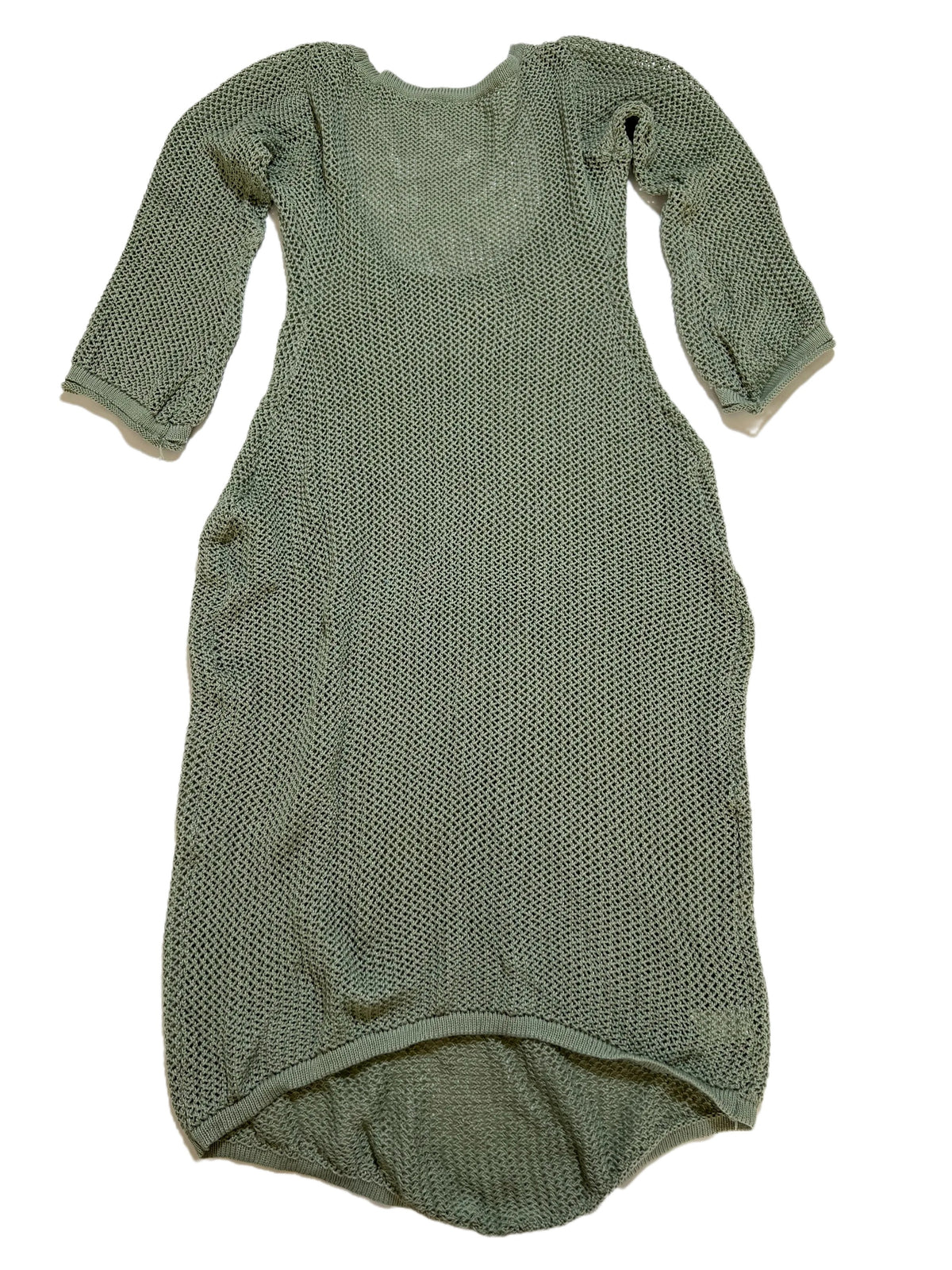 Green Crochet Long Sleeve Maxi Dress