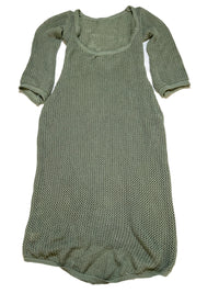 Green Crochet Long Sleeve Maxi Dress