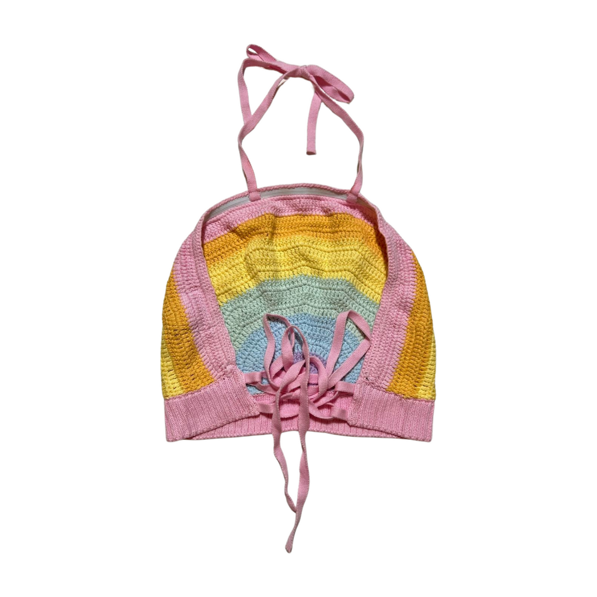 Sweet Society- Pink Crochet Crop Top