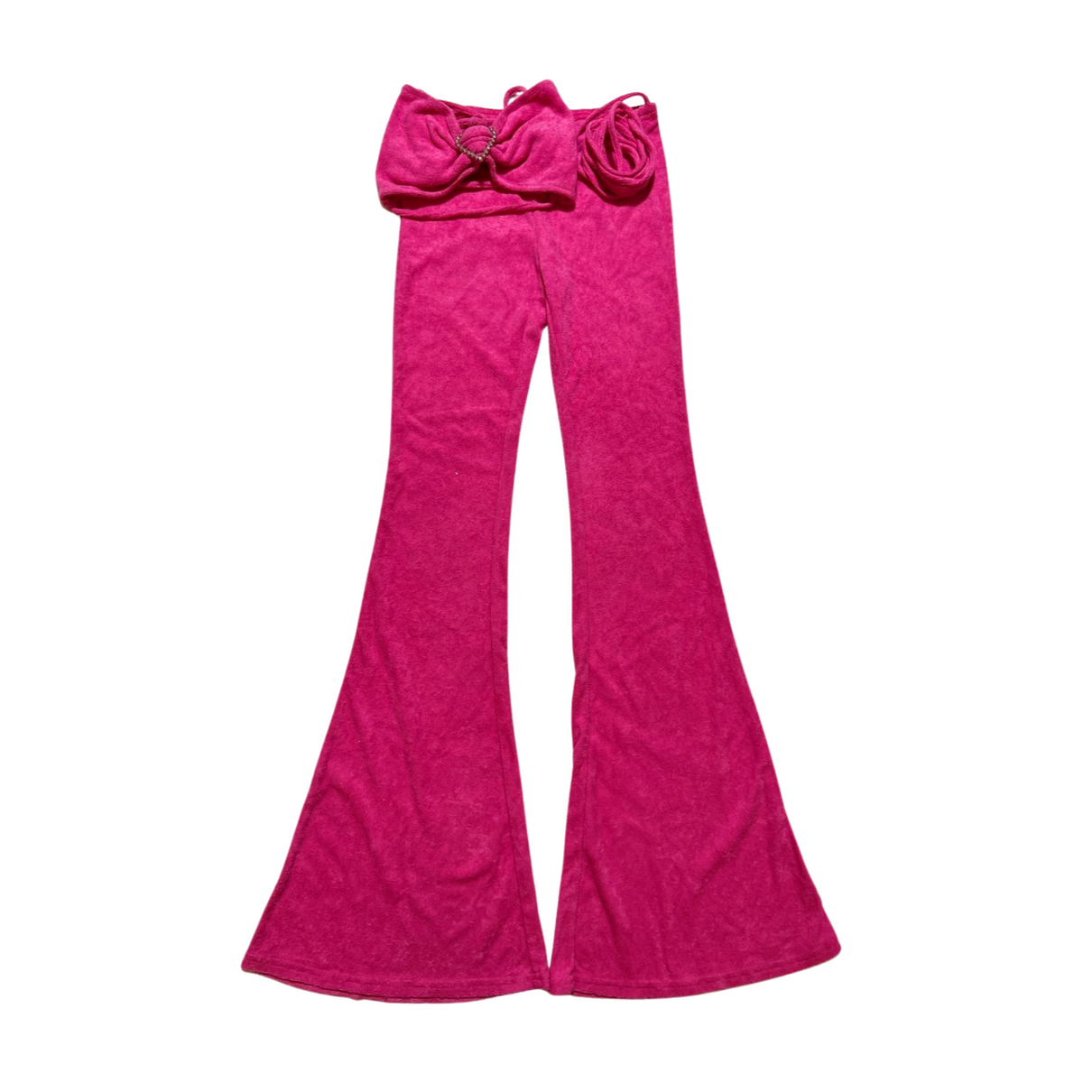 New Pink- Pink "Locked Up" Terrycloth Pant Set