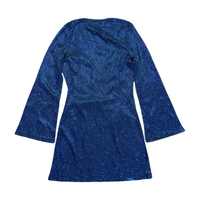 Cider- Blue Sparkle Long Sleeve Mini Dress NEW WITH TAGS!