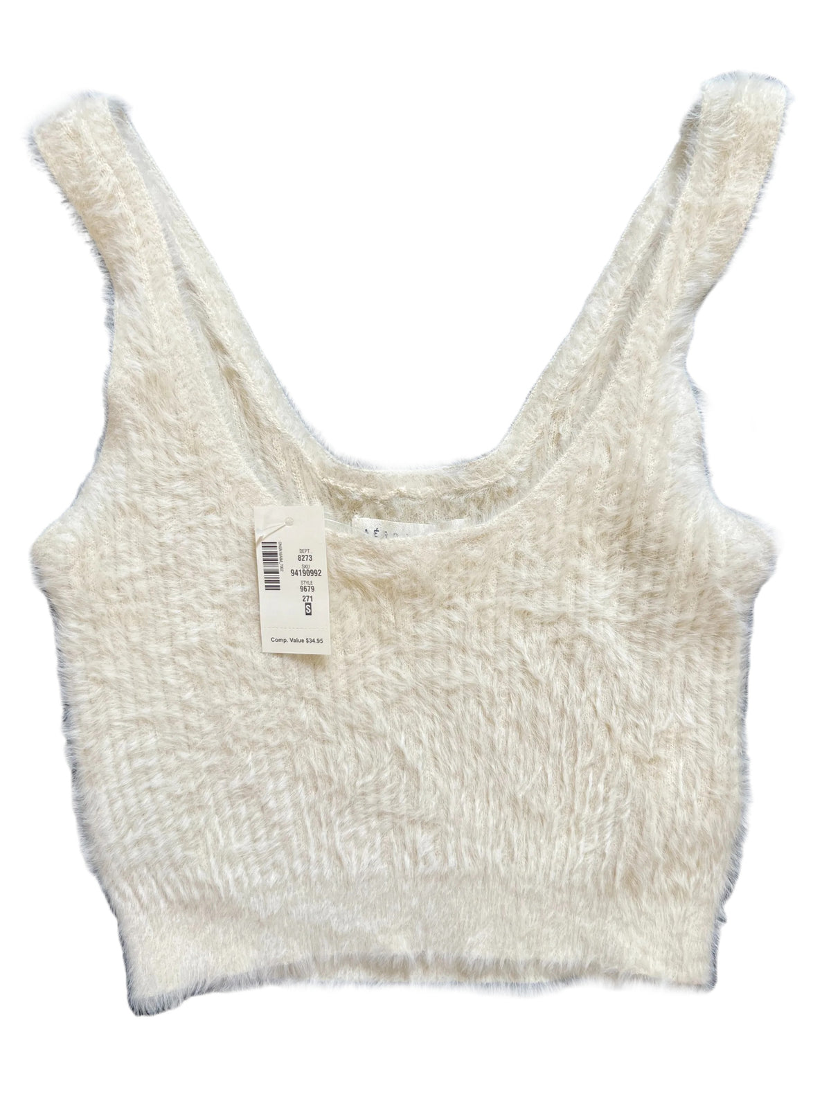 Aeropostale- Off White Fuzzy Tank Top New With Tags!