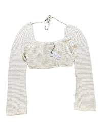 Tic Toc- White Long Sleeve Crochet Crop Top New With Tags!