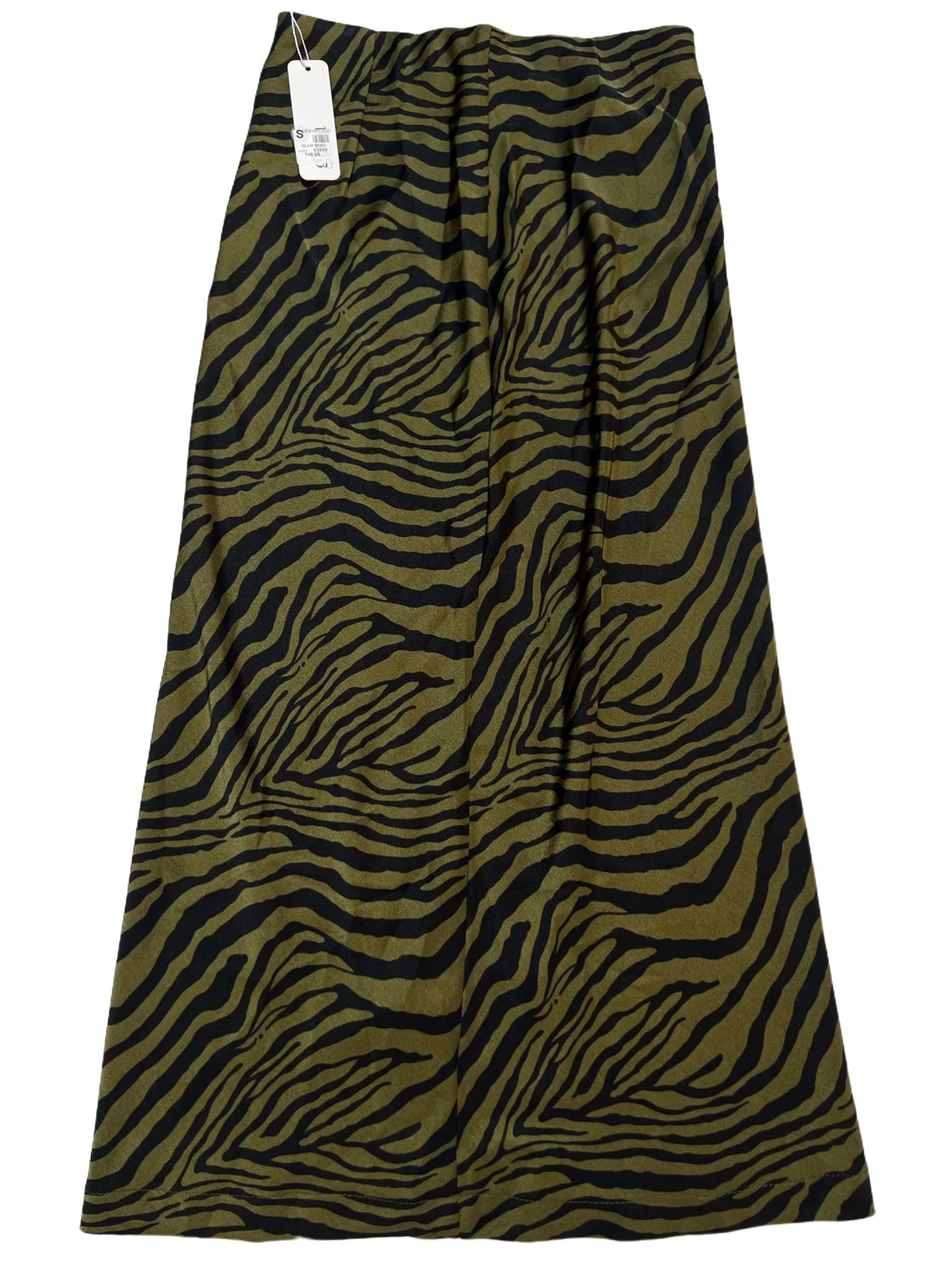 Glam- Green Zebra Midi Skirt NEW WITH TAGS