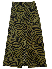 Glam- Green Zebra Midi Skirt NEW WITH TAGS