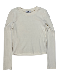 Grey Bandit- Cream Ribbed Long Sleeve