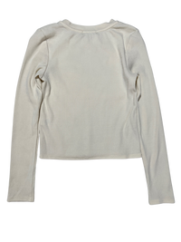 Grey Bandit- Cream Ribbed Long Sleeve