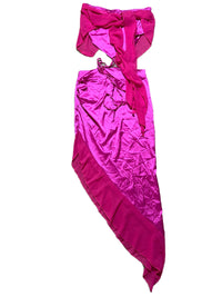 Pink Silk High Low Skirt Set