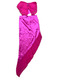 Pink Silk High Low Skirt Set