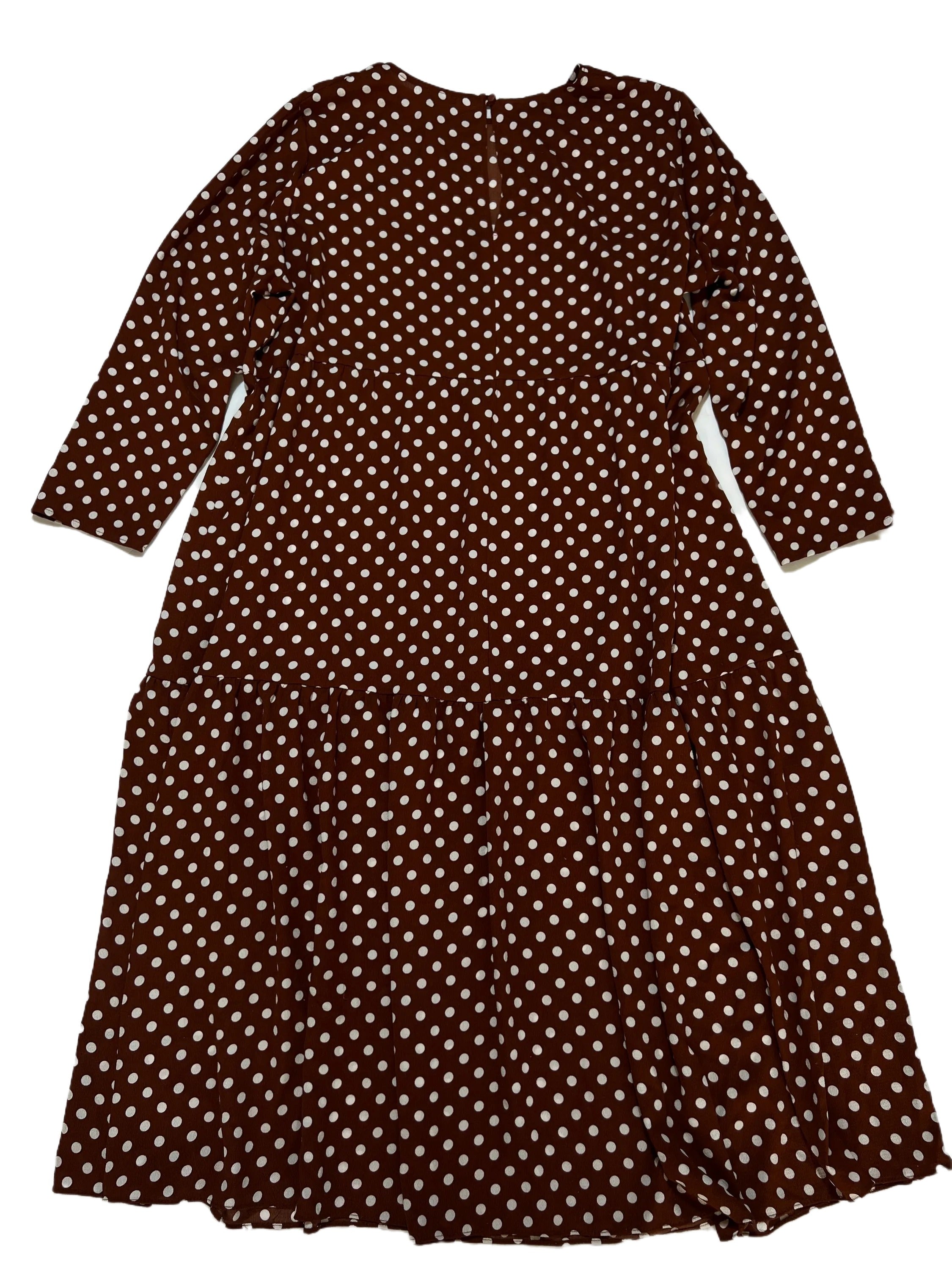 Asos Brown Polka Dot Long Sleeve Maxi DETOURE