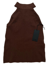 Cuts- Brown "Rib Sleeveless Mock Neck" NEW WITH TAGS