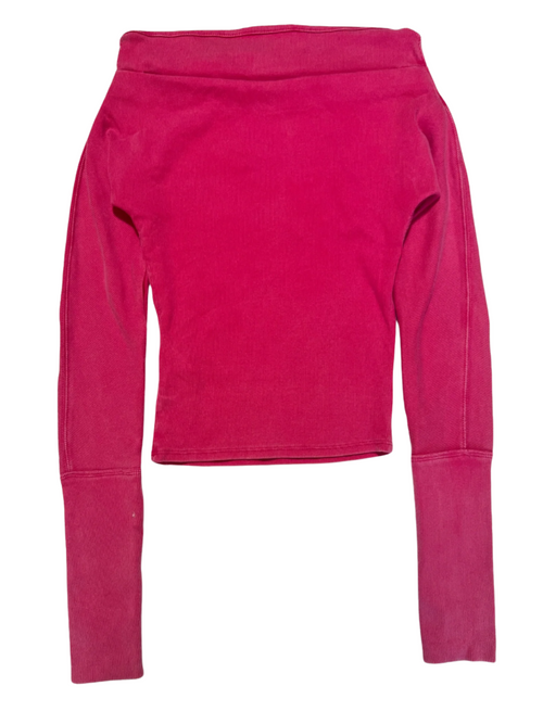 WeTheFree- Pink Off Shoulder Long Sleeve