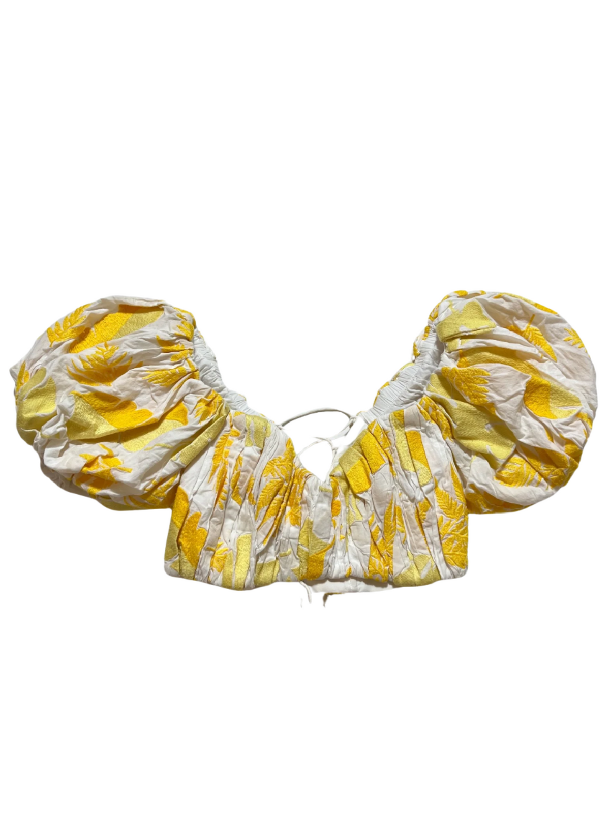 Acler- Yellow "Bastia" Floral Puff Sleeve Top