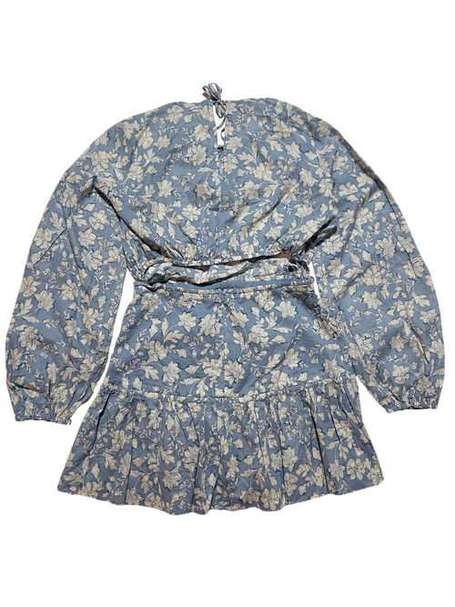 Bec+Bridge- Blue Floral Long Sleeve Mini Dress