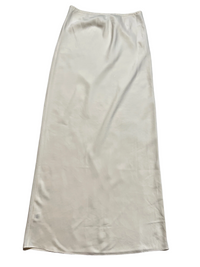 437- Cream Rose Satin Midi Skirt