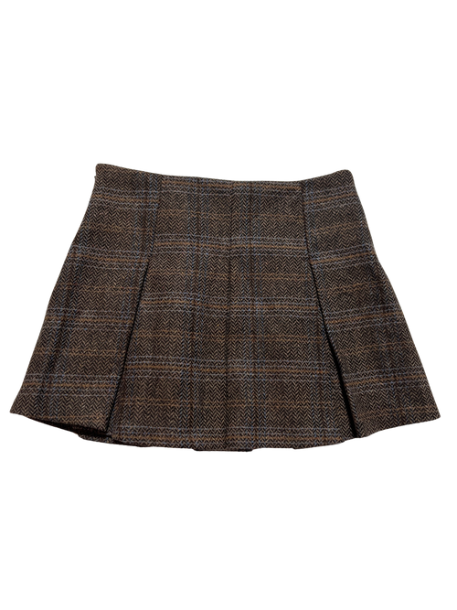 ASTR- Brown "Siarah" Pleated Mini Skirt