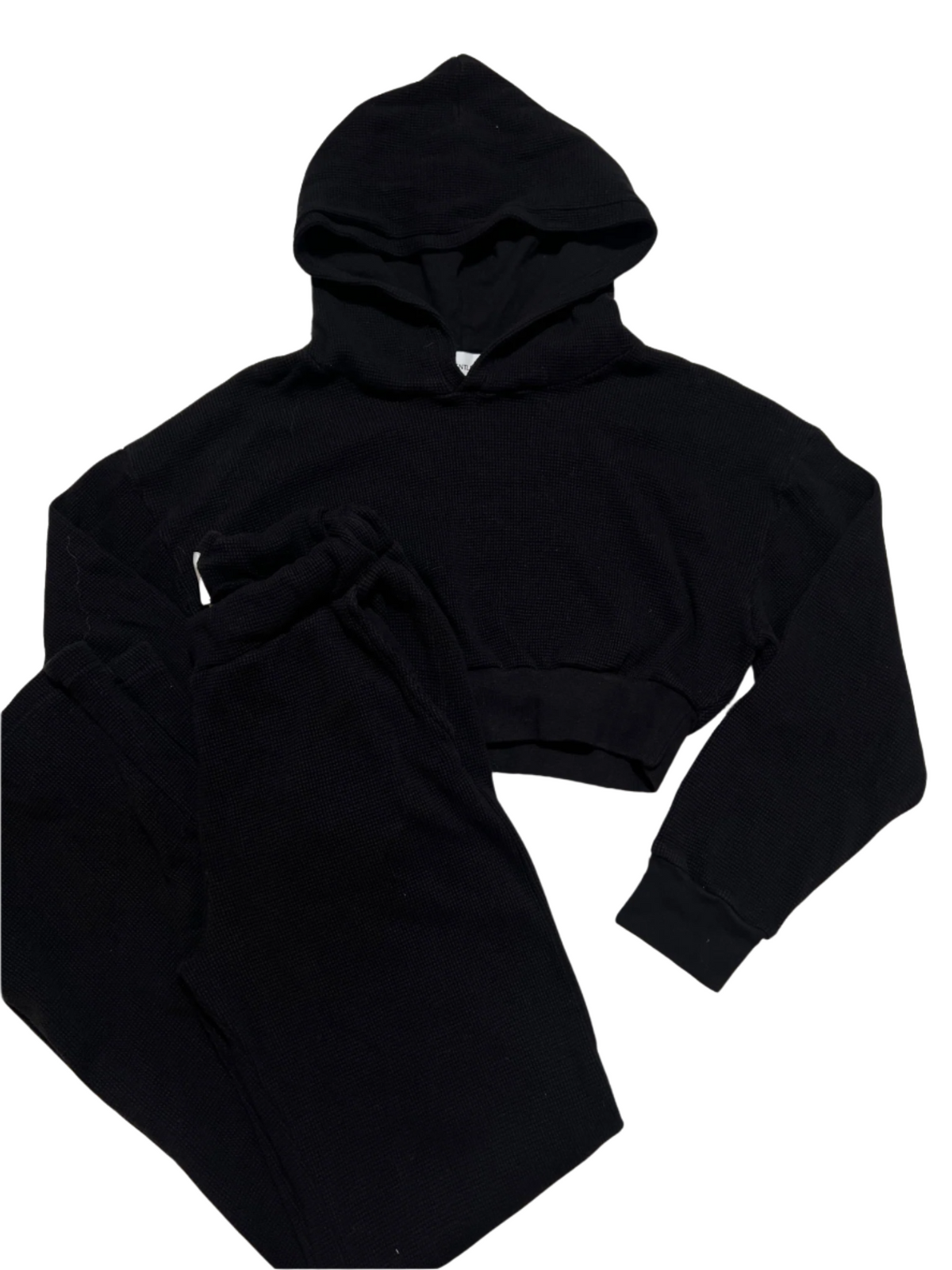 Talentless- Black Waffle Hoodie Set