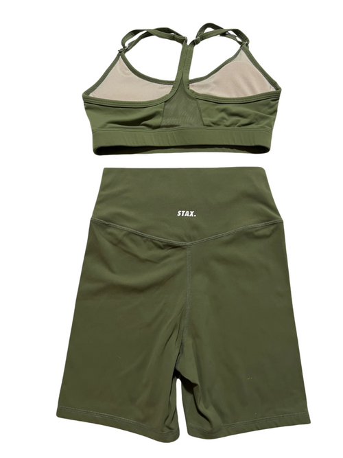 Stax- Green Biker Short Set