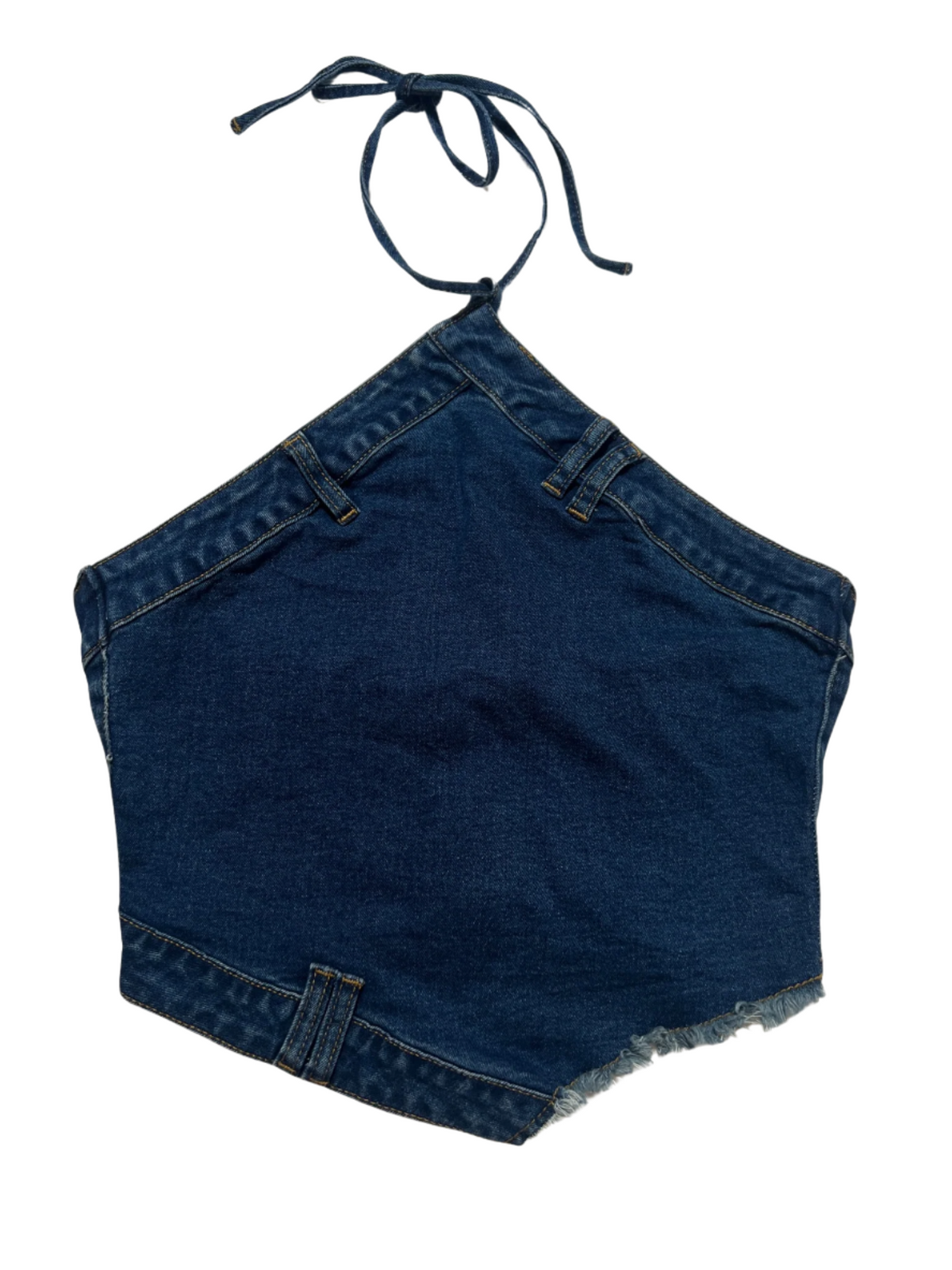 Superdown- Denim "Dannie" Halter Crop Top